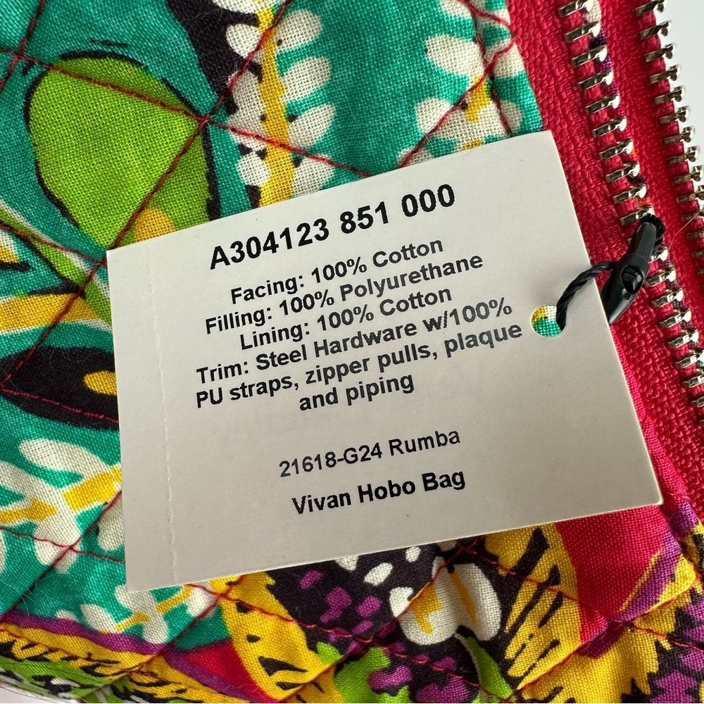 Vera Bradley Vivian Hobo Bag Rumba Floral Handbag Brand New NO Long Strap - Picture 8 of 13